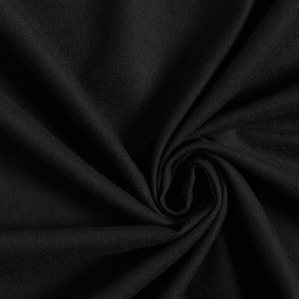 Katoenflanel Effen – zwart,  image number 1