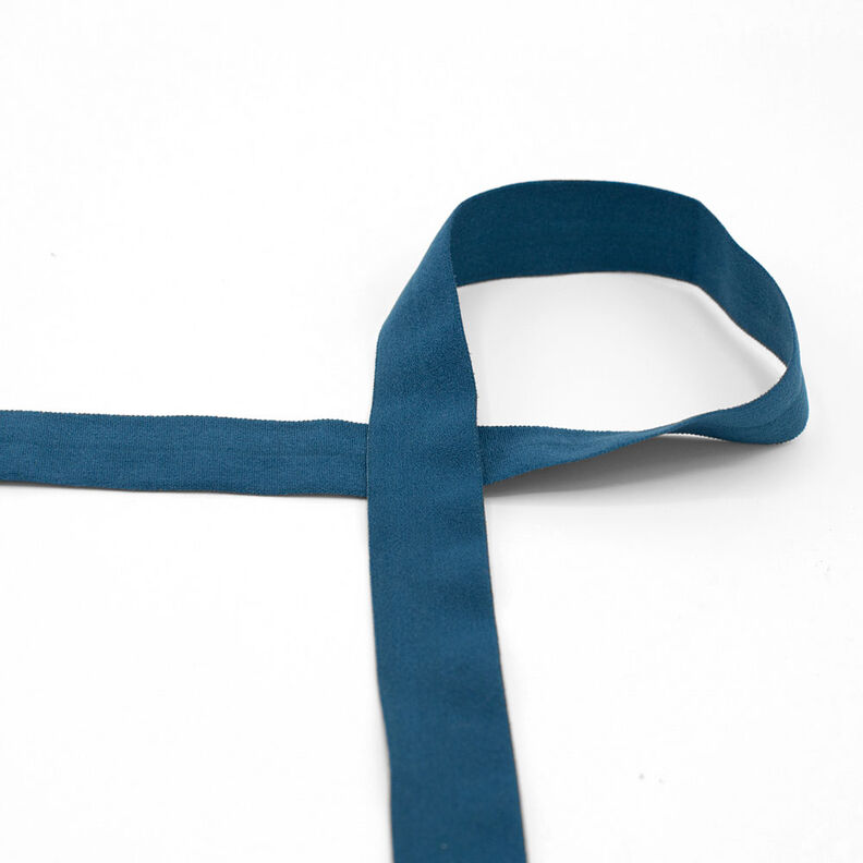 Elastisch bandje (rubberen vouw) mat [20 mm] – petroleum,  image number 1