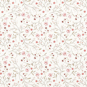 Katoenjersey Bloemenranken – ecru, 