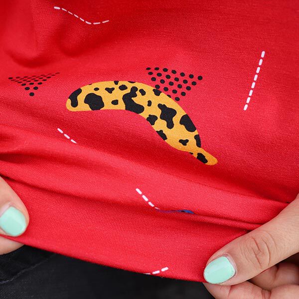 Katoenjersey dierlijke vruchten | DIY Eule – rood, image number 7