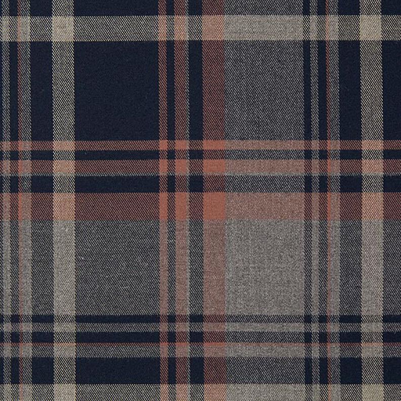 Schotse Ruit Stretch – navy/zalm,  image number 1