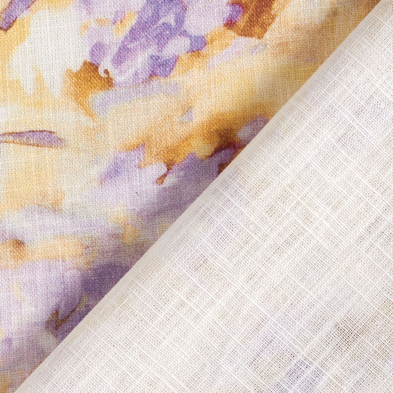 Linnen-katoen-mix batik – ivoor/lila,  image number 5