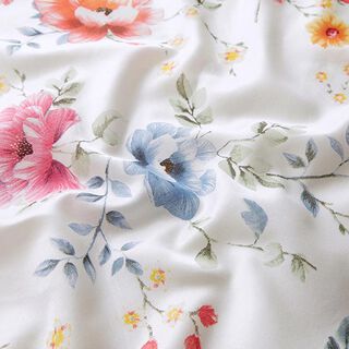 Zijde-viscose-satijn delicate bloementwijgjes – wit, 