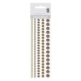Parelsticker randen rond  – bruin, 