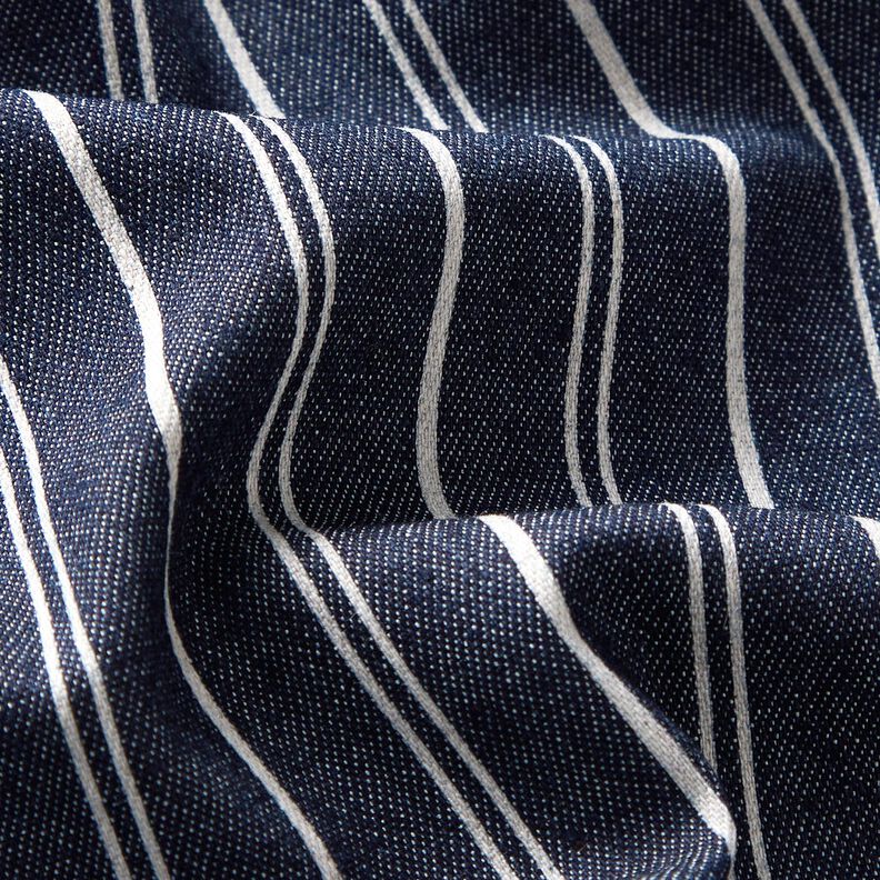 Lichte stretch jeans krijtstrepen – marineblauw,  image number 3