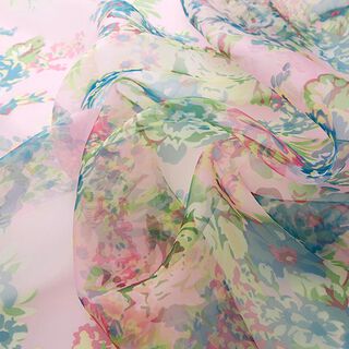 Organza aquarelbloemen – roze, 