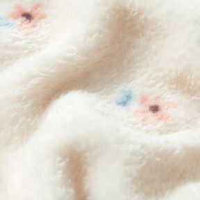 Gezellige fleece kleine bloempjes – lichtbeige/zalm, 