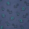 Katoenflanel Brutale dinosaurussen | Poppy Fabrics – jeansblauw/smaragdgroen,  thumbnail number 1