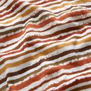 Mousseline/dubbel gehaakte stoffen Kleurrijke penseelstrepen – ecru/terracotta, 