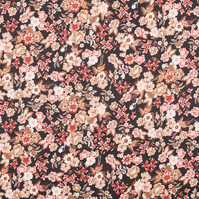 Satijn mooie bloemen – zwart, 