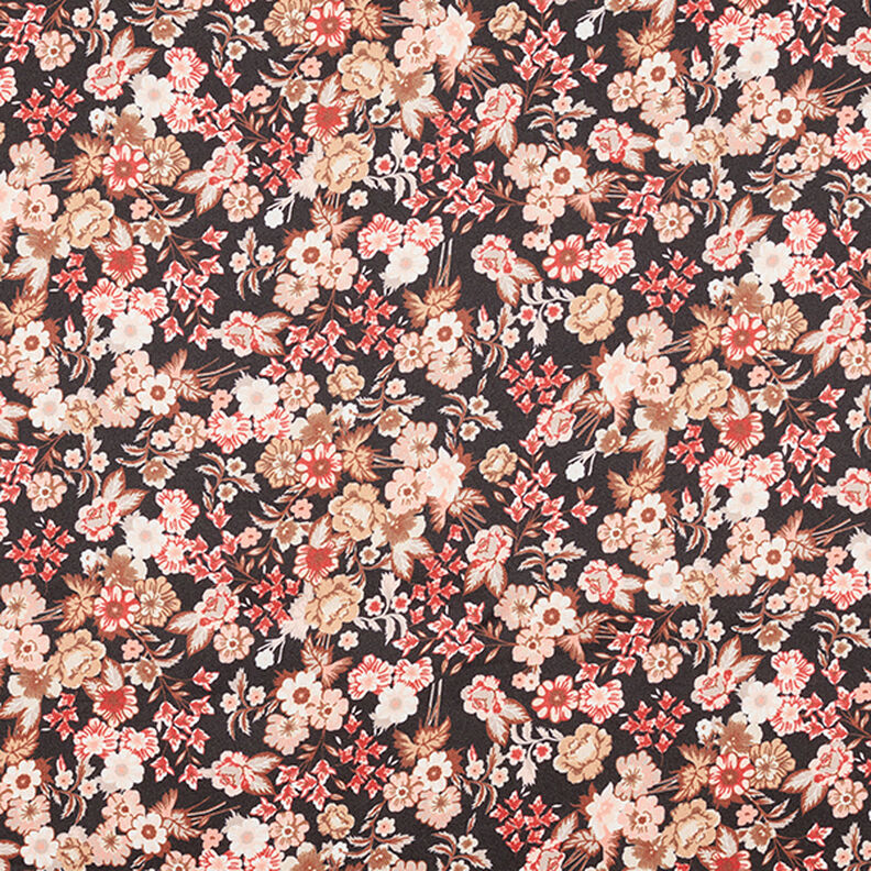Satijn mooie bloemen – zwart, image number 1