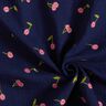 Mousseline/dubbel gehaakte stoffen opgestikte kersen | Poppy Fabrics – nachtblauw/roze,  thumbnail number 3