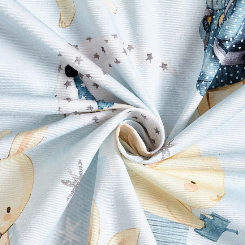 Decostof Katoenkeper Konijn in dromenland Digitaal printen – babyblauw/jeansblauw,  image number 3
