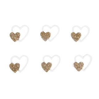 Hout Strooidelen Harten Set [ 12Stuk ] | Rayher – goud, 
