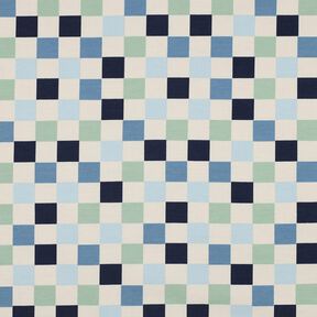 Katoenjersey Ruit| Poppy Fabrics – natuur/blauwgrijs, 