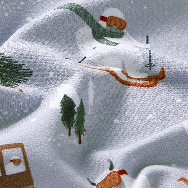 Bio French Terry Yeti's skiën Digitaal printen – zilvergrijs, image number 2