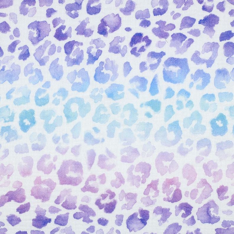 Mousseline/dubbel gehaakte stoffen Luipaardprint kleurverloop Digitaal printen | Poppy Fabrics –,  image number 1