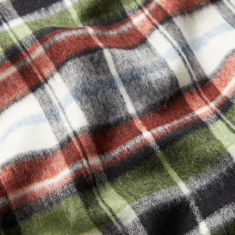 Jasstof dubbelzijdige tartan ruit – grijs/karmijnrood, image number 3