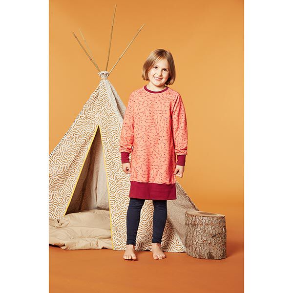 Sweatshirt geruwd Pijlen | PETIT CITRON – kreeft/roestrood, image number 5