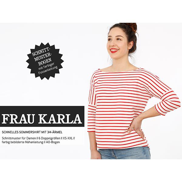 FRAU KARLA - zomershirt met 3/4 mouwen, Studio Schnittreif  | XS -  XXL,  image number 1