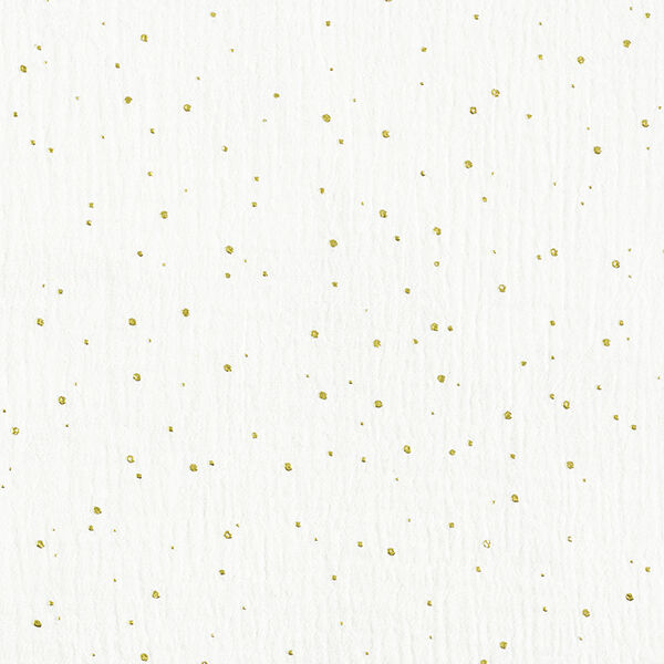Katoenen mousseline verspreide gouden vlekken – wit/goud,  image number 1