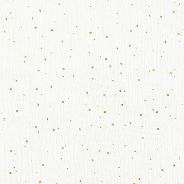 Katoenen mousseline verspreide gouden vlekken – wit/goud,  image number 1