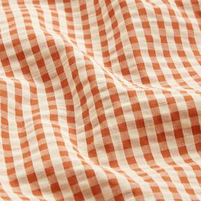 Seersucker Katoen geweven ruit – terracotta/lichtbeige, 