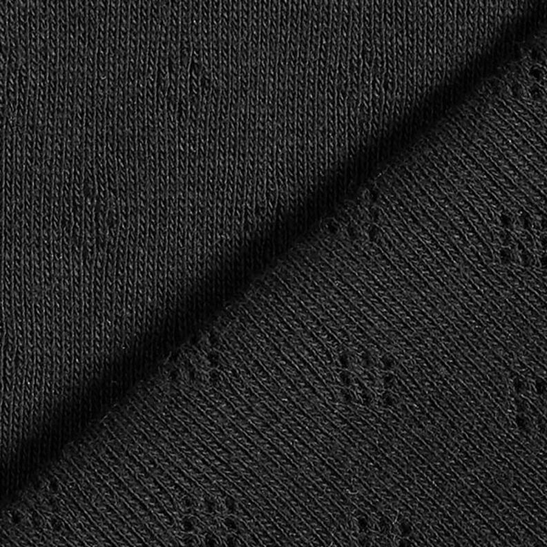 Fijngebreide jersey met gaatjesmotief – zwart,  image number 3