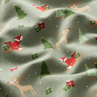 Sweatshirt geruwd Vos en rendieren in het kerstbos – riet, 