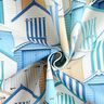 Outdoorstof Canvas Strandhuizen – blauw/wit,  thumbnail number 3