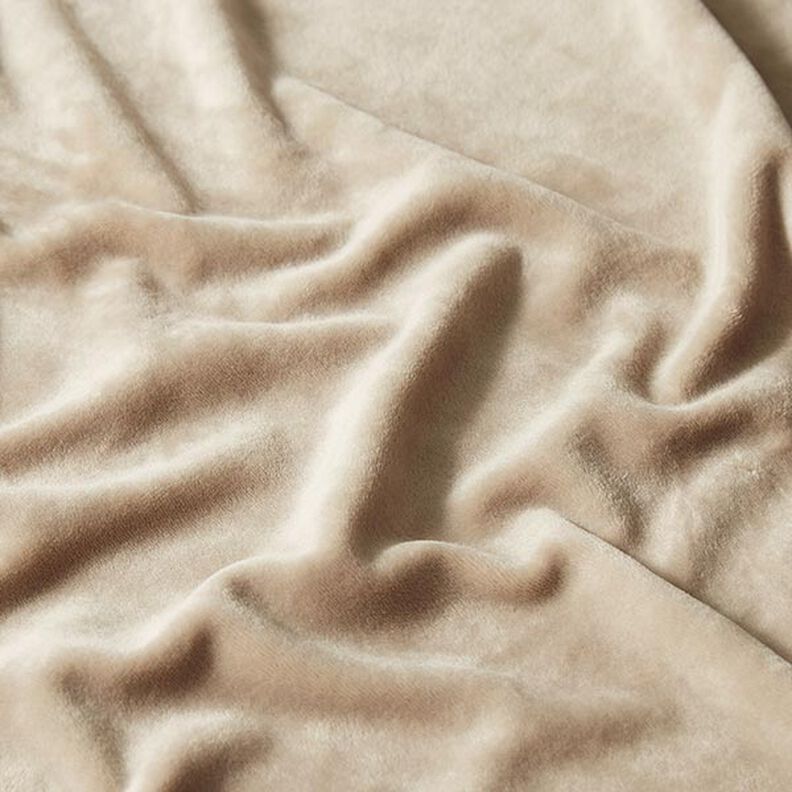 Stretchfluweel – lichtbeige,  image number 2