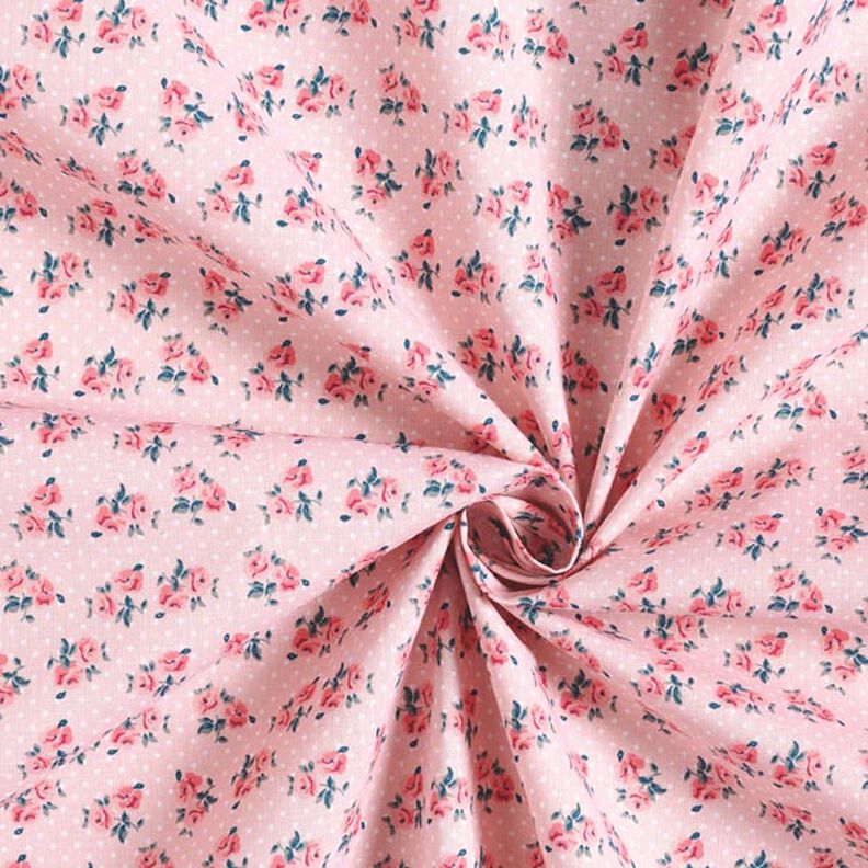 Katoenen stof cretonne Kleine rozen – roze,  image number 4