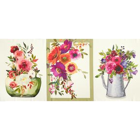 Decopaneel Keper Aquarel bloemen – ivoor/bessen, 