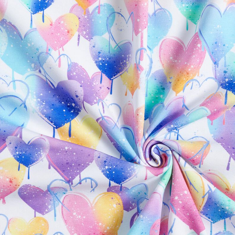 Katoenjersey Graffiti harten | Glitzerpüppi  – wit/kleurrijk,  image number 3