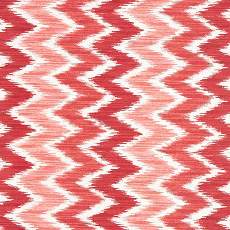 Gecoate katoen Ikatprint – rood/wit,  image number 1