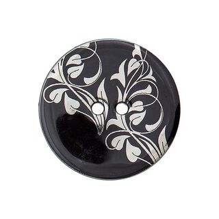 Polyesterknoop 2-gats bloemen – zwart/zilver, 