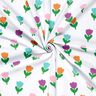 Katoenjersey gestileerde tulpen – wit/roodlila,  thumbnail number 3