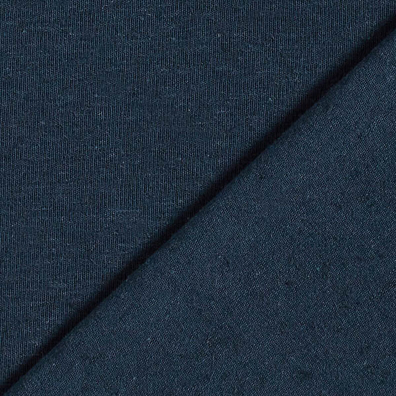 Jersey katoen-linnen-mix effen – marineblauw,  image number 3