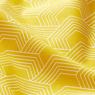 Katoenen stof Cretonne Geometrie – geel, 