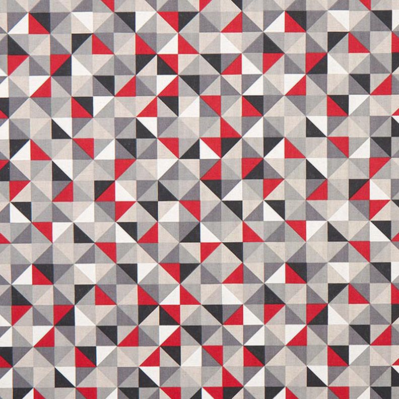 Decostof Half panama ruitenpatroon retro – rood/grijs,  image number 1