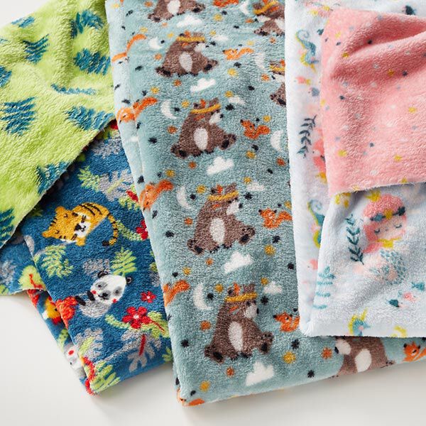Wellnessfleece Doubleface Beer met veren – lichtgrijs/donkerbruin, image number 6