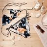 Badpakstof grote hibiscusbloemen – zwart blauw/perzik,  thumbnail number 7
