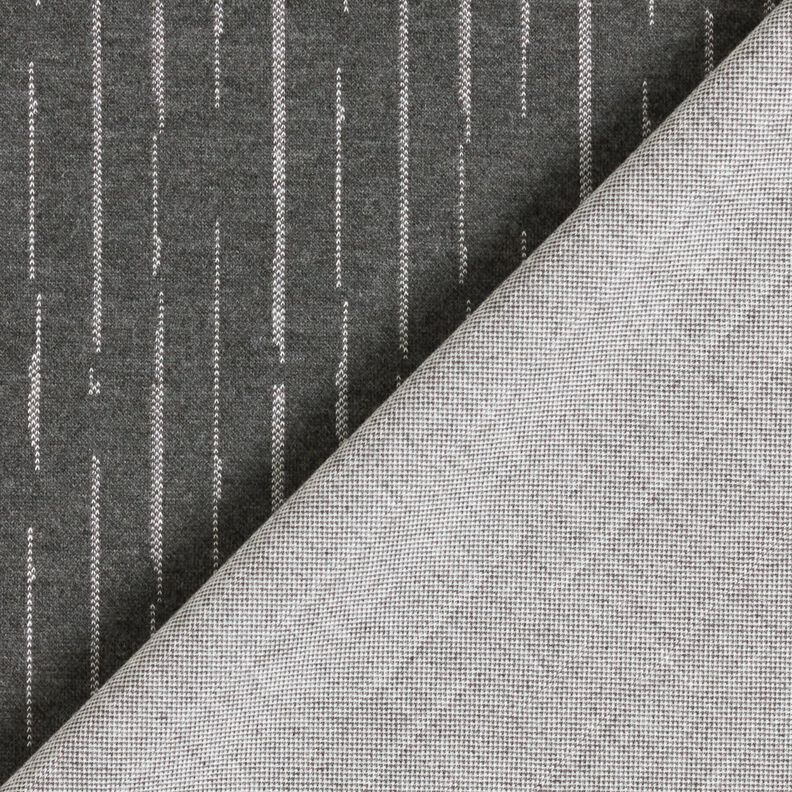Breijacquard gebroken strepen – graniet/ecru,  image number 4