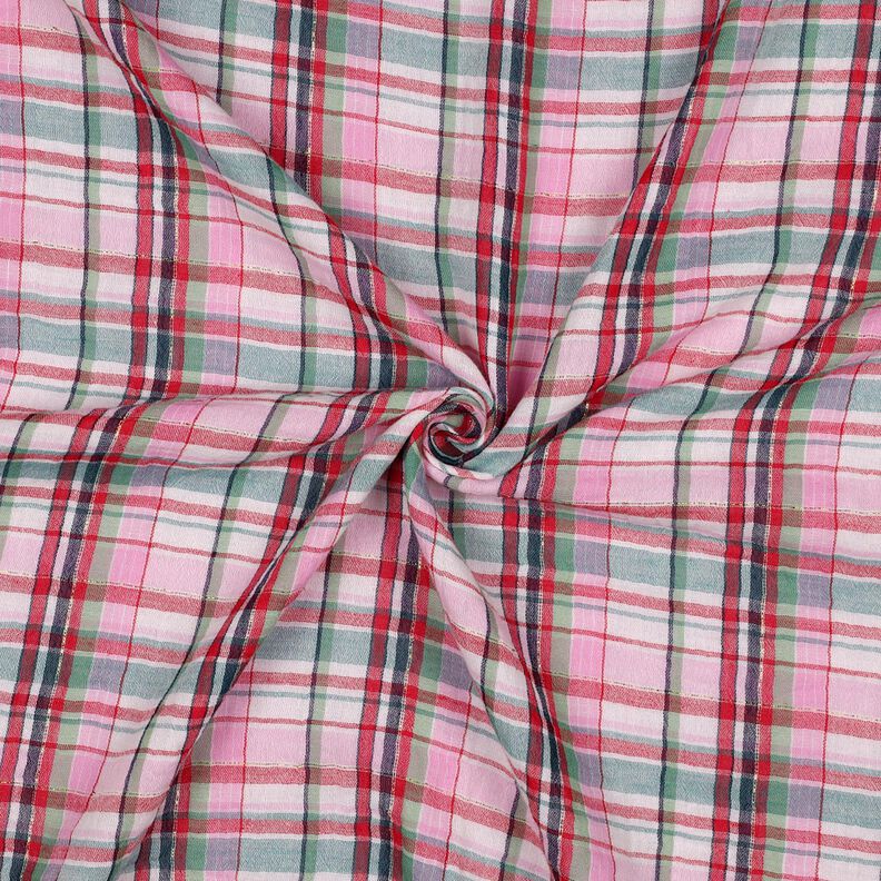 Mousseline/dubbel gehaakte stoffen Lurex Ruit | Poppy Fabrics – roos/goud metallic,  image number 3