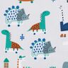 Decostof Half panama schaatsende dinosaurussen – zilvergrijs/pepermunt,  thumbnail number 5