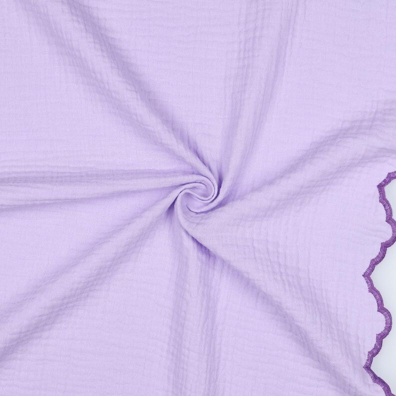 Mousseline/dubbel gehaakte stoffen dubbelzijdige gebogen rand  | Poppy Fabrics – lila/roodlila,  image number 3