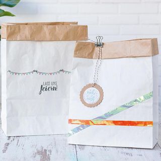 Decoratie- en cadeauzakjes Klein [ 2 Stuk ] – wit/natuur, 