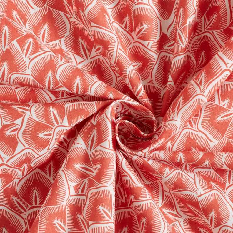 Katoenen stof Cretonne Abstracte bladeren – terracotta/ivoor, image number 3