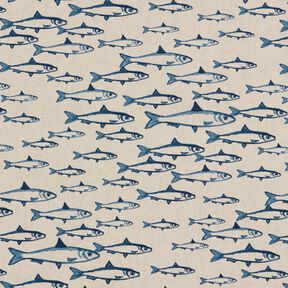 Decostof Half panama School vissen – natuur/marineblauw, 