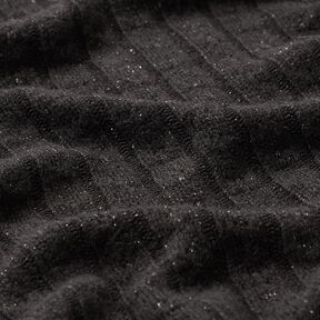 Breistof Ajour elegante glitterstrepen – zwart, 